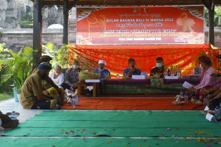 Penyelenggaraan Kegiatan Bulan Bahasa Bali Desa Adat Sangsit Dangin Yeh Desa Giri Emas Tahun 2022.
